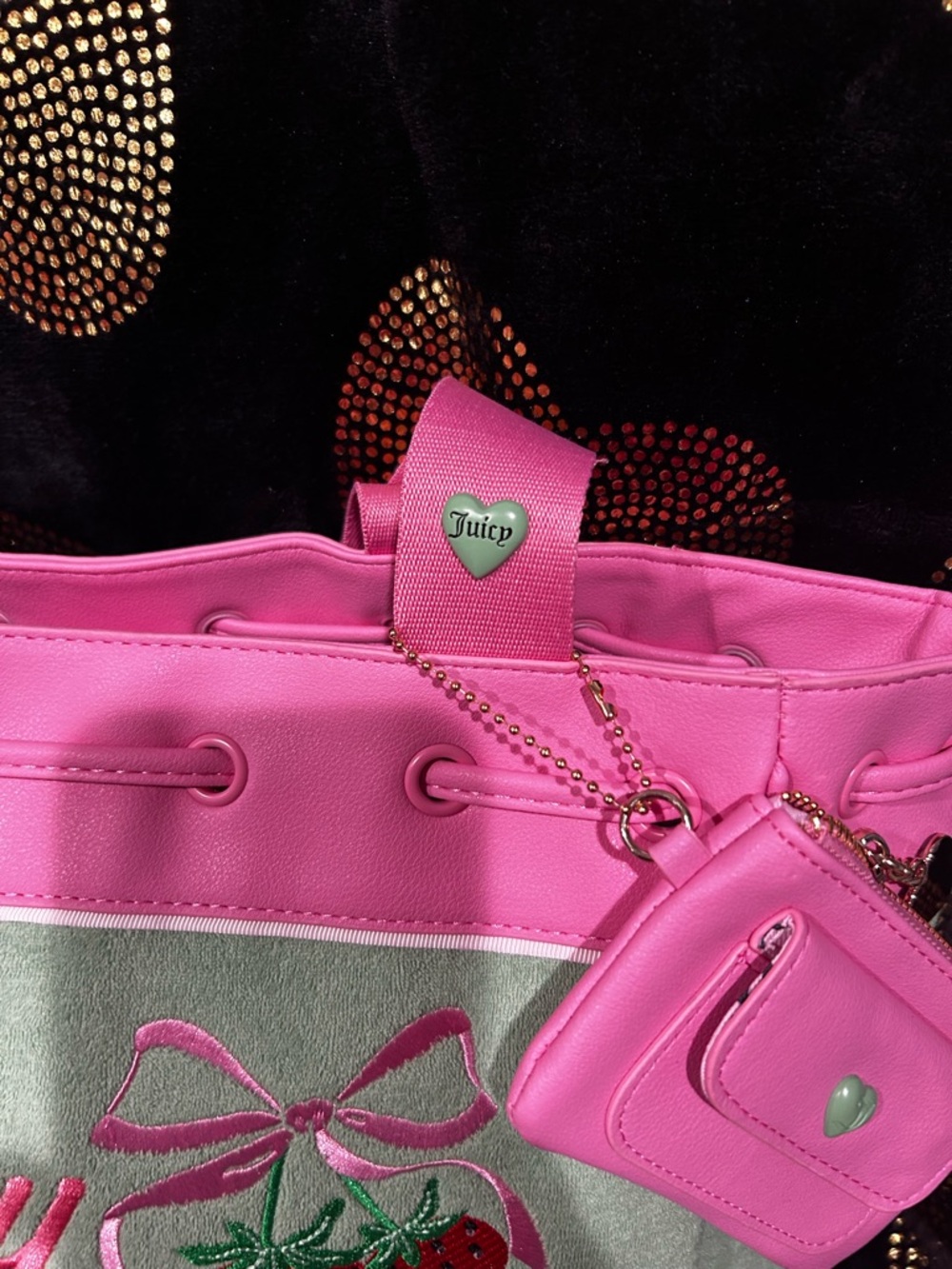 Juicy Couture Pink & Green Strawberry Tote - Picture 2 of 9